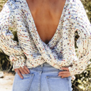  Scarlett Confetti Reversible Twist Sweater