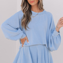  Scarlett Corded Lantern Sleeve Top