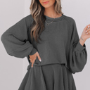  Scarlett Corded Lantern Sleeve Top