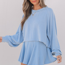  Scarlett Corded Lantern Sleeve Top
