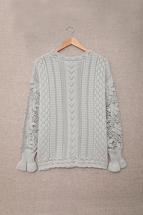 Scarlett Lace Pointelle Knit Sweater