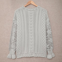  Scarlett Lace Pointelle Knit Sweater
