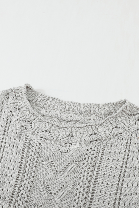 Scarlett Lace Pointelle Knit Sweater