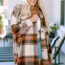 Brown Small Scarlett Print Flap Long Shacket