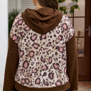  Scarlett Print Knit Patchwork Hoodie