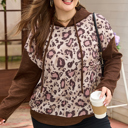  Scarlett Print Knit Patchwork Hoodie