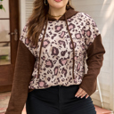  Scarlett Print Knit Patchwork Hoodie