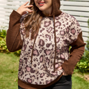  Scarlett Print Knit Patchwork Hoodie