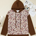  Scarlett Print Knit Patchwork Hoodie