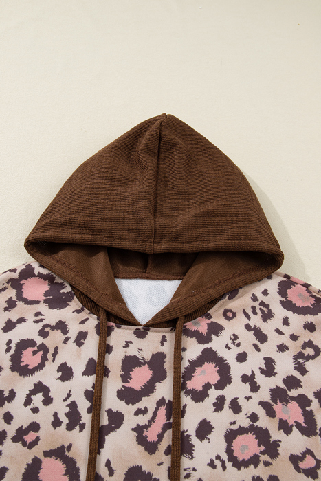 Scarlett Print Knit Patchwork Hoodie