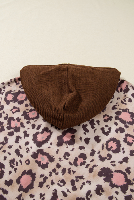 Scarlett Print Knit Patchwork Hoodie