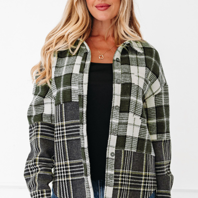 Scarlett Print Textured Knit Shacket