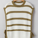  Scarlett Stripe Tie Open Side Sweater Knitted Top