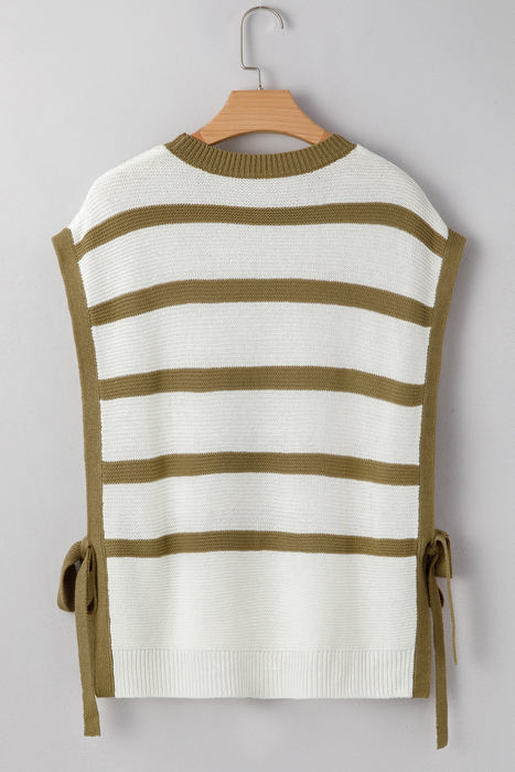 Scarlett Stripe Tie Open Side Sweater Knitted Top
