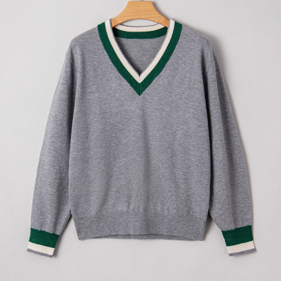 Scarlett Striped Trim Varsity Sweater