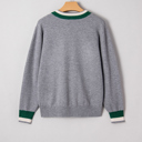  Scarlett Striped Trim Varsity Sweater