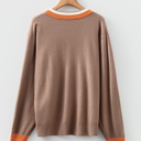  Scarlett Striped Trim Varsity Sweater