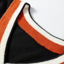  Scarlett Striped Trim Varsity Sweater