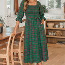 Green Small Scarlett Waist Flared Midi Dress