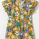  Scout Floral Tiered Flutter Sleeve V Neck Top