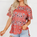  Scout Paisley Side Slits Crew Neck T Shirt