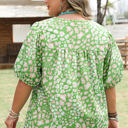  Selena Plus Size Floral Tassel Tie Blouse