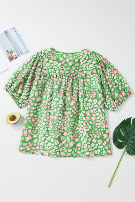 Selena Plus Size Floral Tassel Tie Blouse