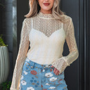  Selena Sheer Lace top Long Sleeve Top