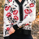  Selene Print Front Knit Cardigan