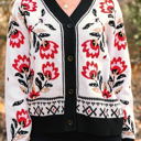  Selene Print Front Knit Cardigan
