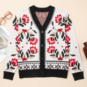  Selene Print Front Knit Cardigan