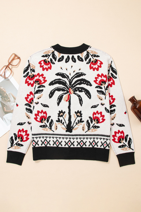 Selene Print Front Knit Cardigan