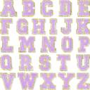 Purple A Self Adhesive Chenille Letters Patches