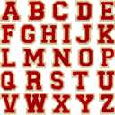 Red A Self Adhesive Chenille Letters Patches