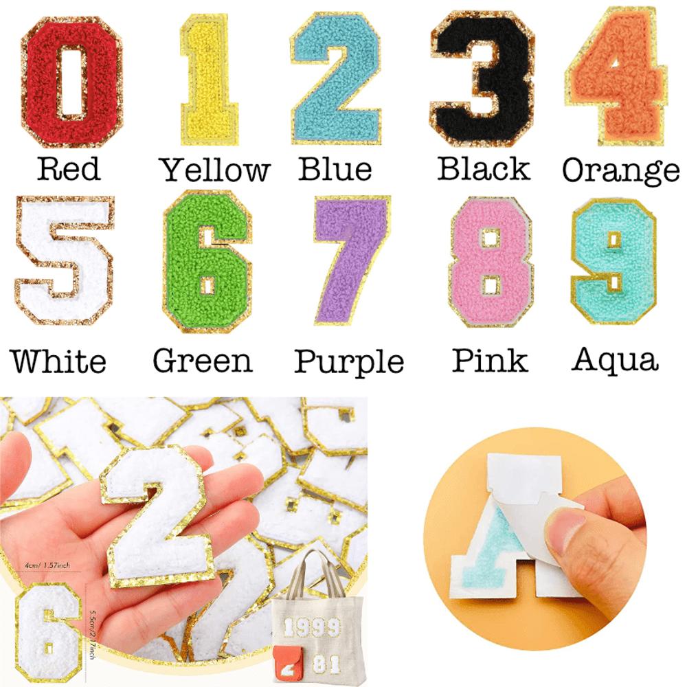 Self Adhesive Chenille Numbers Patches