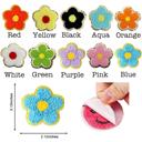 Aqua Flower Self Adhesive Chenille Shape Patches