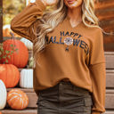  Sequin Happy Halloween Long Sleeve Top