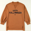  Sequin Happy Halloween Long Sleeve Top