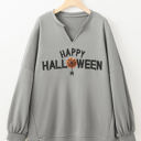  Sequin Happy Halloween Long Sleeve Top