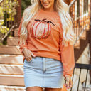  Sequined Pumpkin Halloween Sweatshirt