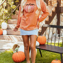  Sequined Pumpkin Halloween Sweatshirt