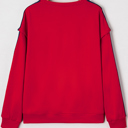  Seramya Striped Detail Varsity Sweatshirt