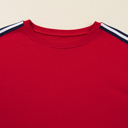  Seramya Striped Detail Varsity Sweatshirt