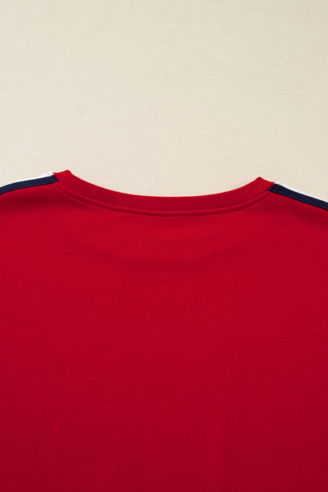 Seramya Striped Detail Varsity Sweatshirt