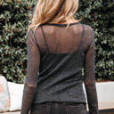  Serenity Metallic Glitter Mesh Long Sleeve Top