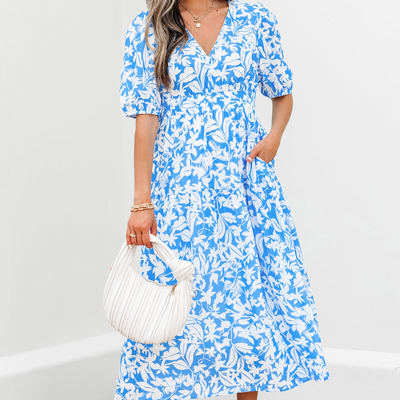Shannon Floral V Neck Long Dress