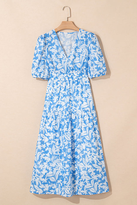 Shannon Floral V Neck Long Dress