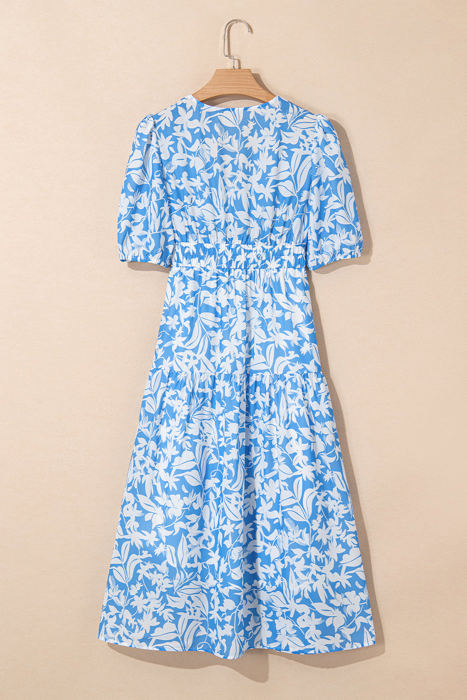 Shannon Floral V Neck Long Dress