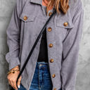  Shaunna Ribbed Corduroy Long Sleeve Jacket with Pocket