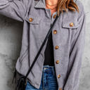  Shaunna Ribbed Corduroy Long Sleeve Jacket with Pocket